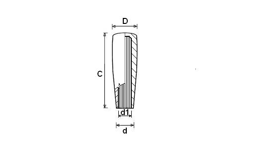 Pevné držadlo díra 10mm, 23mm