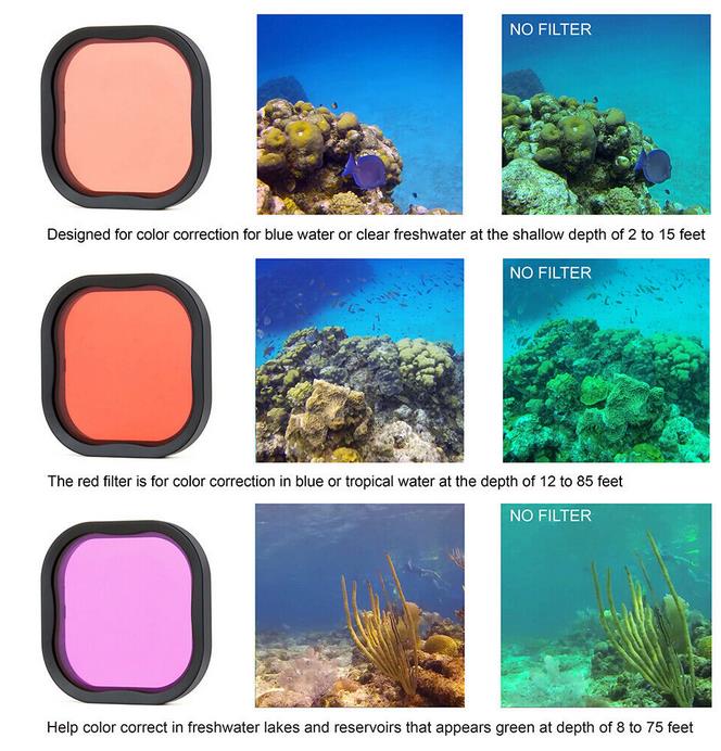 GoPro Hero 8, 9, 10 filtr na potápění fialový