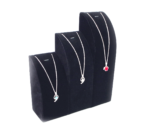 Hranol, stojánek, dekolt na šperky 19,5cm černý samet