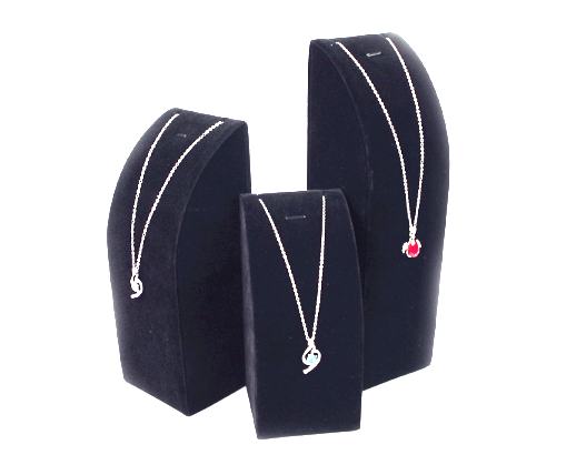 Hranol, stojánek, dekolt na šperky 19,5cm černý samet