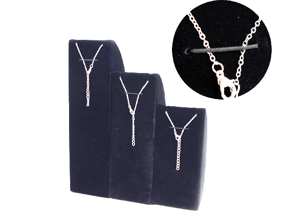 Hranol, stojánek, dekolt na šperky 19,5cm černý samet