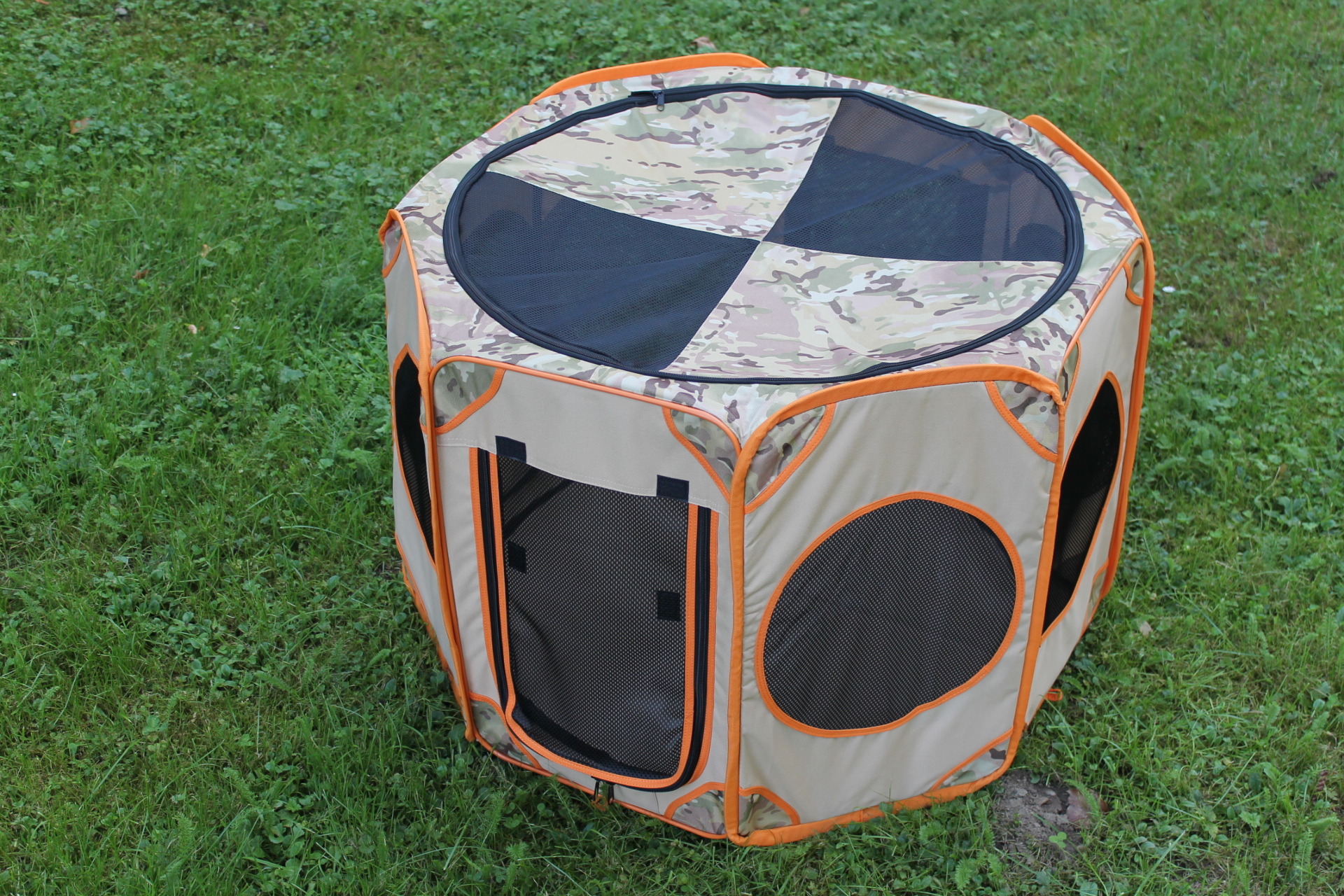 Klec pro psa, látková přepravka, výběh, orange 113cm