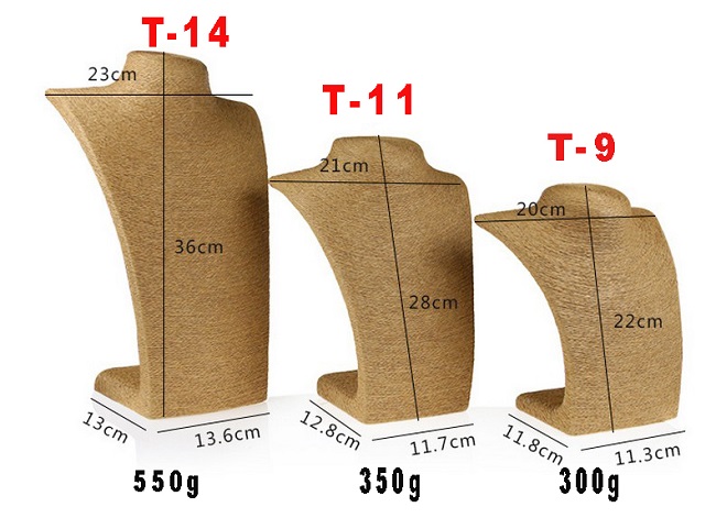 Dekolt, stojánek, stojan na šperky provázkový 28cm černý