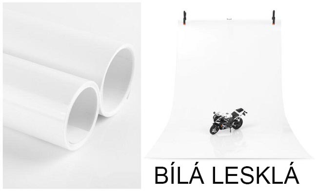 Fotopozadí bílé PVC 70x140 lesklé matné