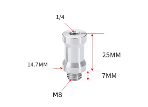Stativový čep 14.7mm 1/4 na M8 CC20