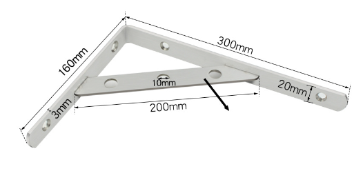 Držák police typ A 300mm s podpěrou 1pár