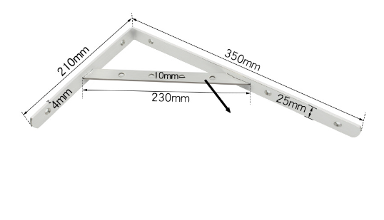 Držák police typ A 350mm s podpěrou 1pár