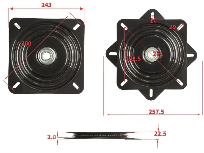 Lazy Susan 243mm otočný mechanismus stolu, točna desky