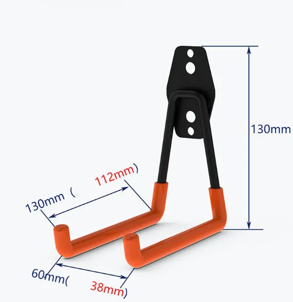 Ocelový hák na zeď 130x130mm s pogumovaným povrchem