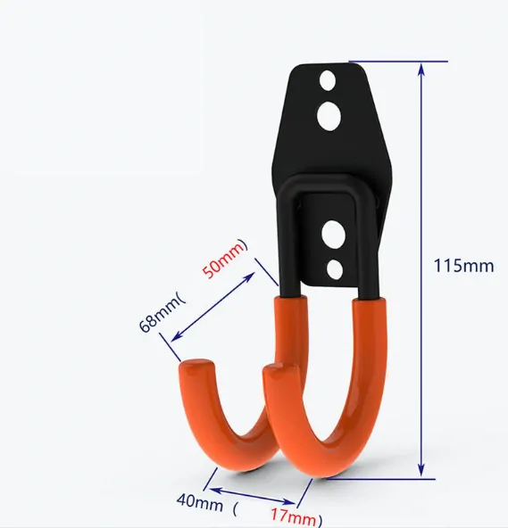 Ocelový hák na zeď 68x115mm pogumovaný půlkruh