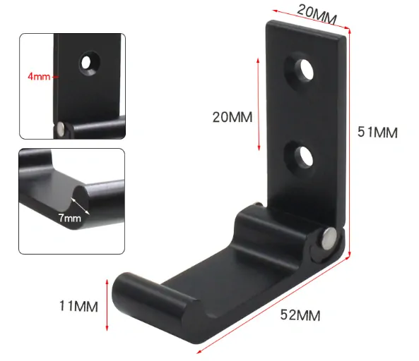 Sklopný háček na šaty menší černý