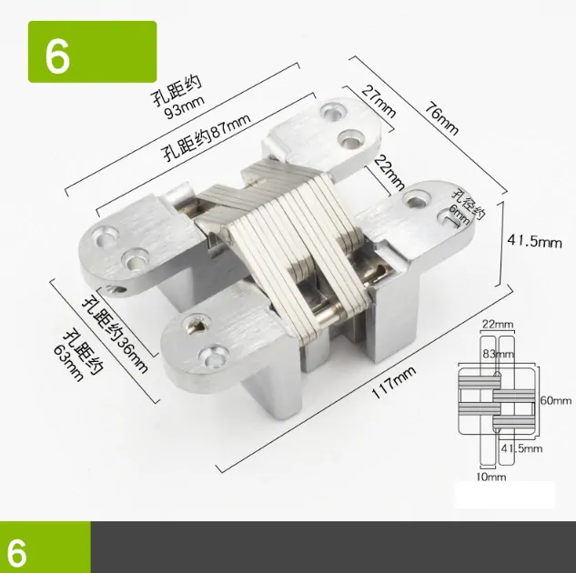 Nerezový 180° skrytý pant závěs 27x117mm (2ks)