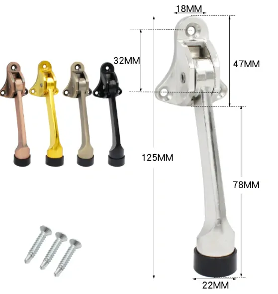 Dveřní zarážka výklopná nášlapná 90mm, zelená