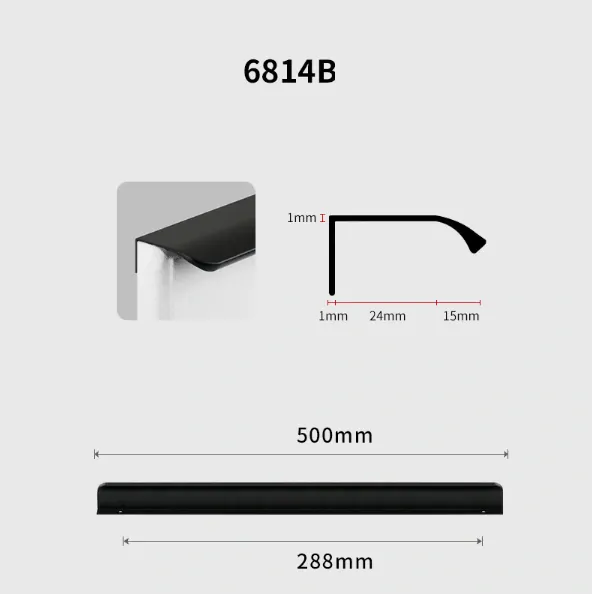 Profilová nábytková úchytka 500mm horní černá