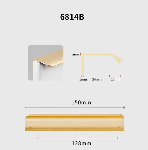 Profilová nábytková úchytka 150mm horní zlatá