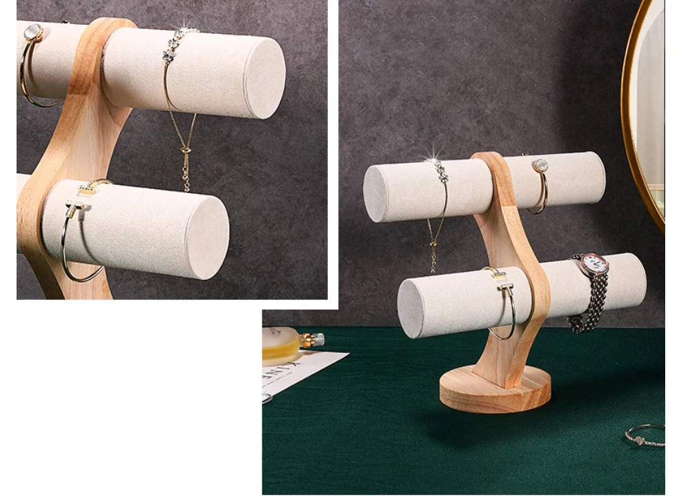 Stojánek, dekolt na náramky 2 řady bílý