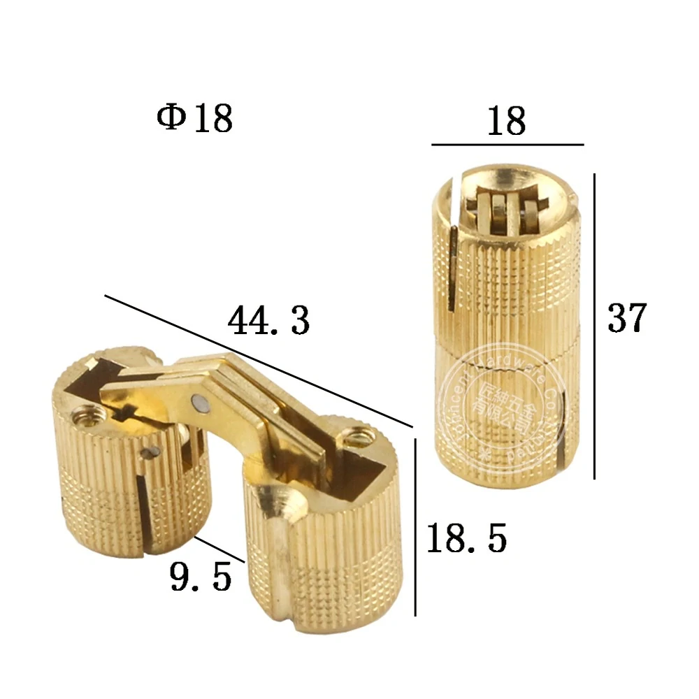 Zapuštěný cylindrický pant závěs 180° Ø18mm