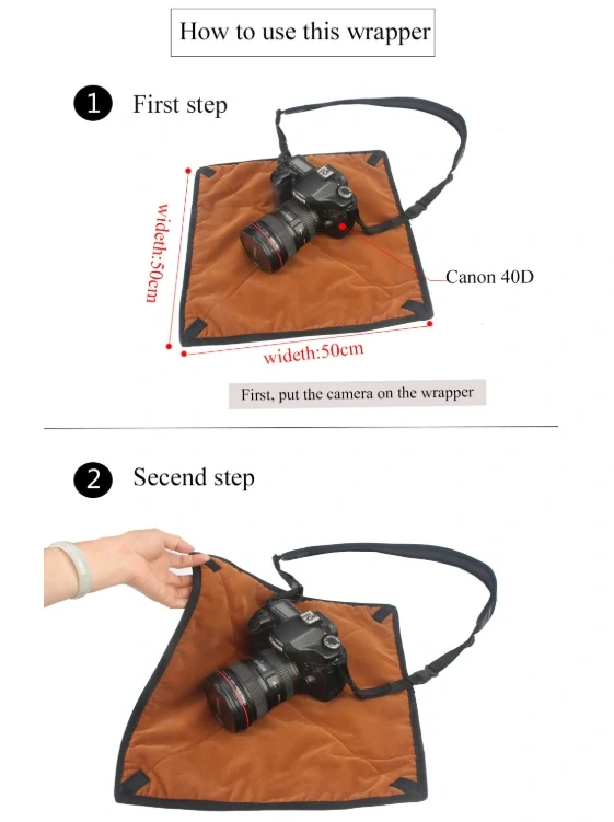 Camera Wrap, obal na fotoaparát 50x50 hnědý