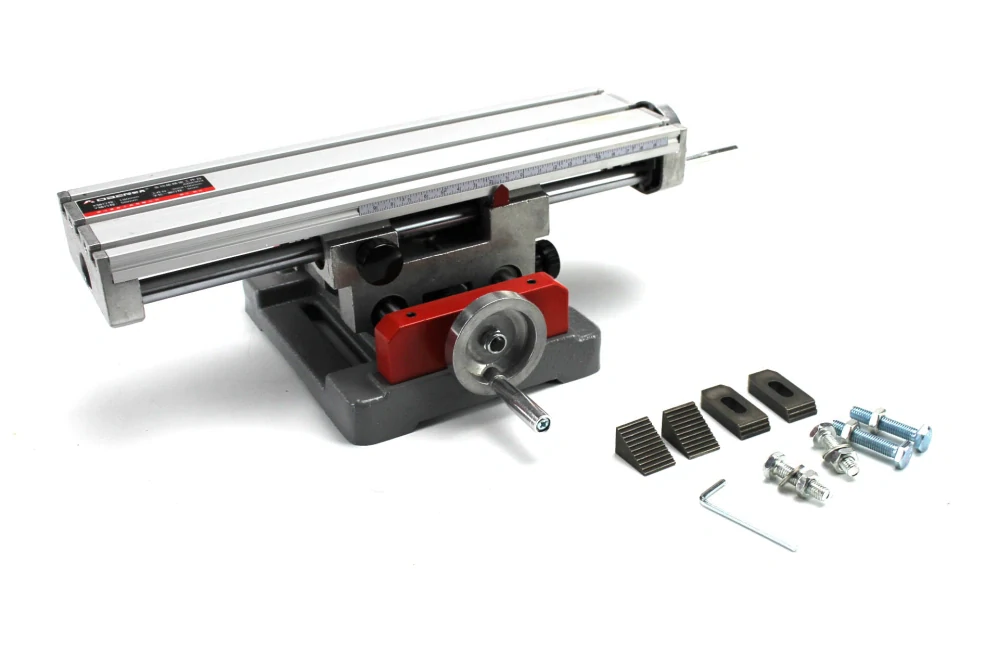 Křížový pracovní stůl 350X100mm červený hliník