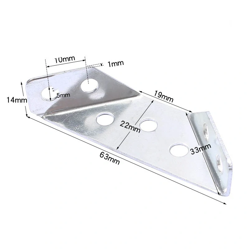 Plochý rohový spojovací úhelník 63mm