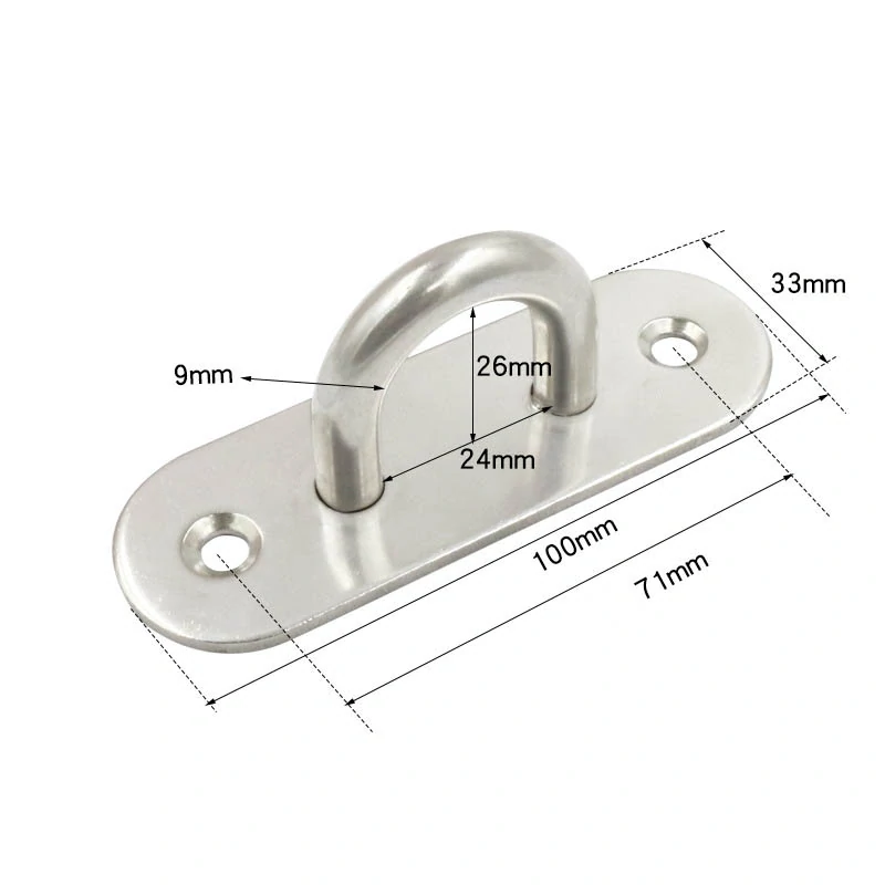 Očko petlice samostatné 100x33mm nerez