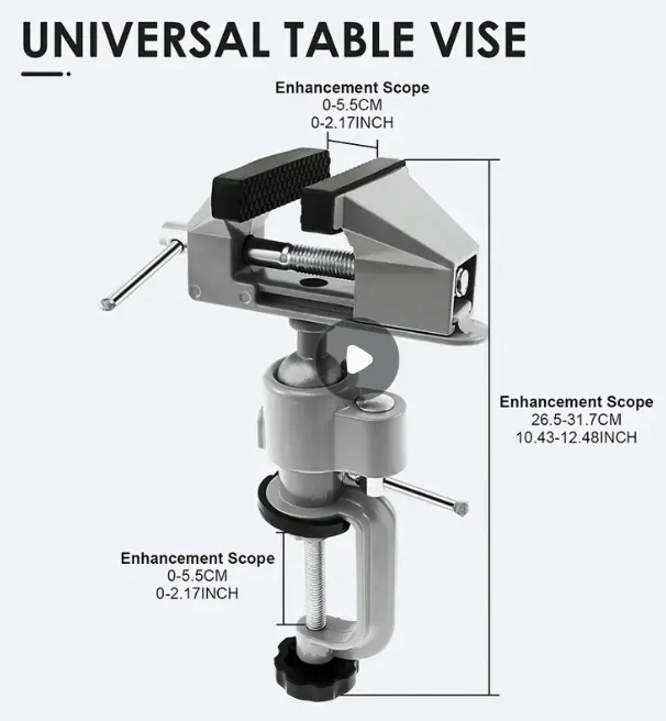 Modelářský svěrák kloubový 0-60mm, aluminium