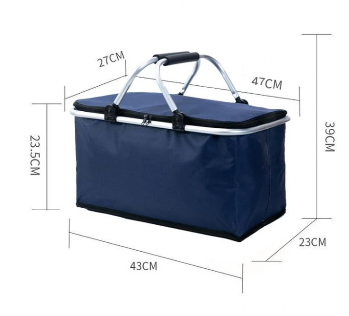 Nákupní, piknikový termo košík, zelený