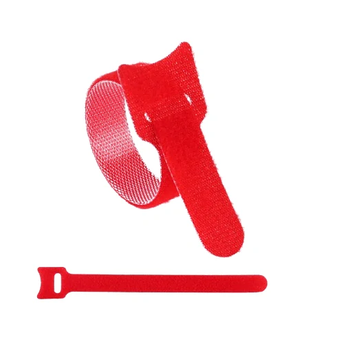 24 x Pásek na suchý zip, organizér kabelů 150x12mm červený