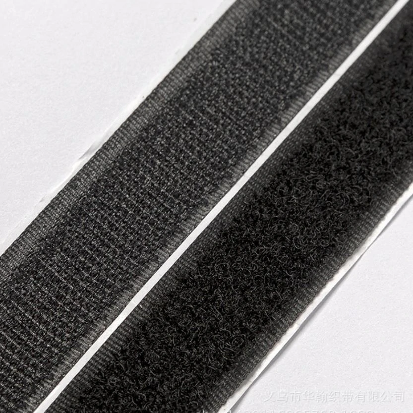 Samolepicí suchý zip (Velcro) – černý, 2× 100cm, šířka 20 mm