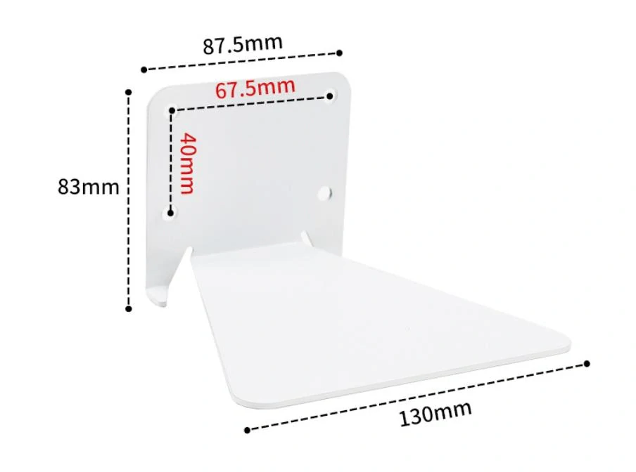 Kovová neviditelná polička - bílá 1ks 130mm