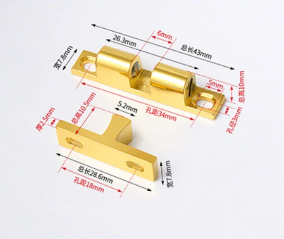 Dvojitá zinková kuličková západka 43mm 1ks
