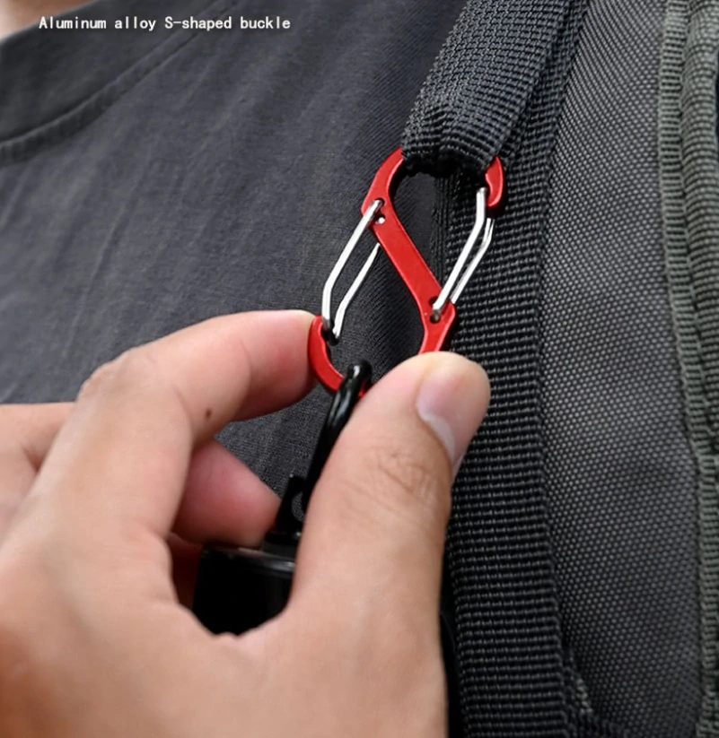 S-karabina hliníková 5 cm – červená (3 ks)