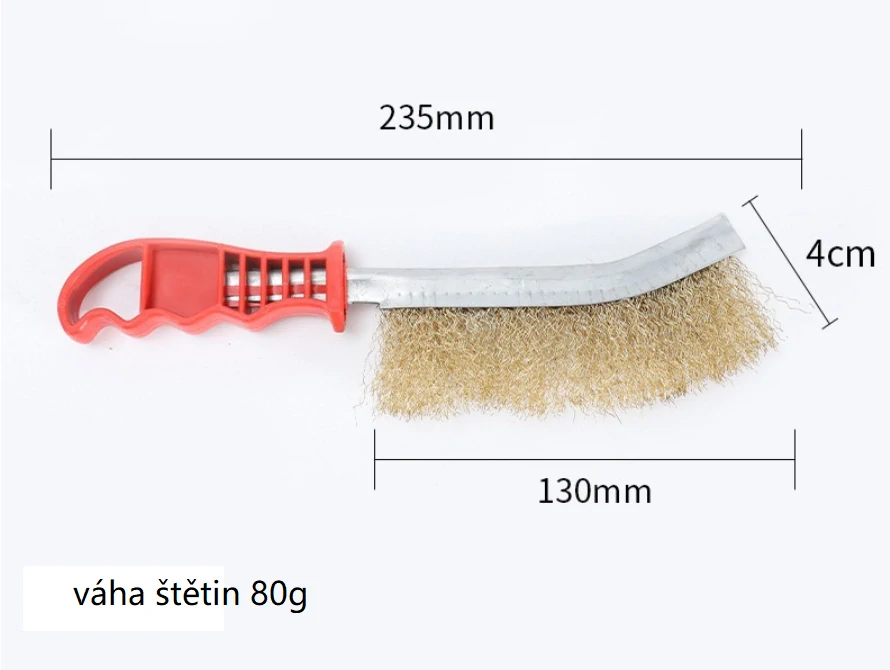 3x Drátěný kartáč s rukojetí – 80g poměděné štětiny