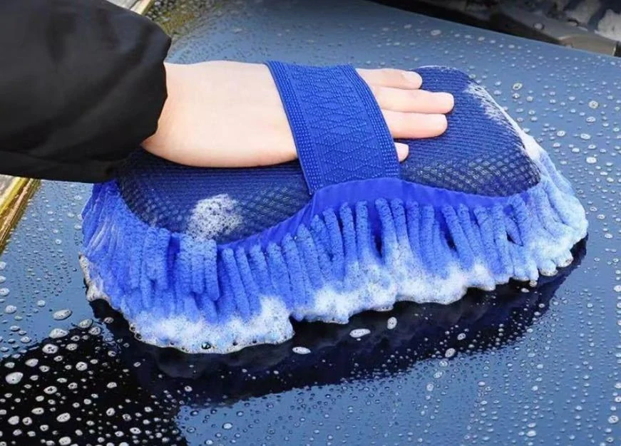 Mycí houba na auto z mikrovlákna s páskem na ruku