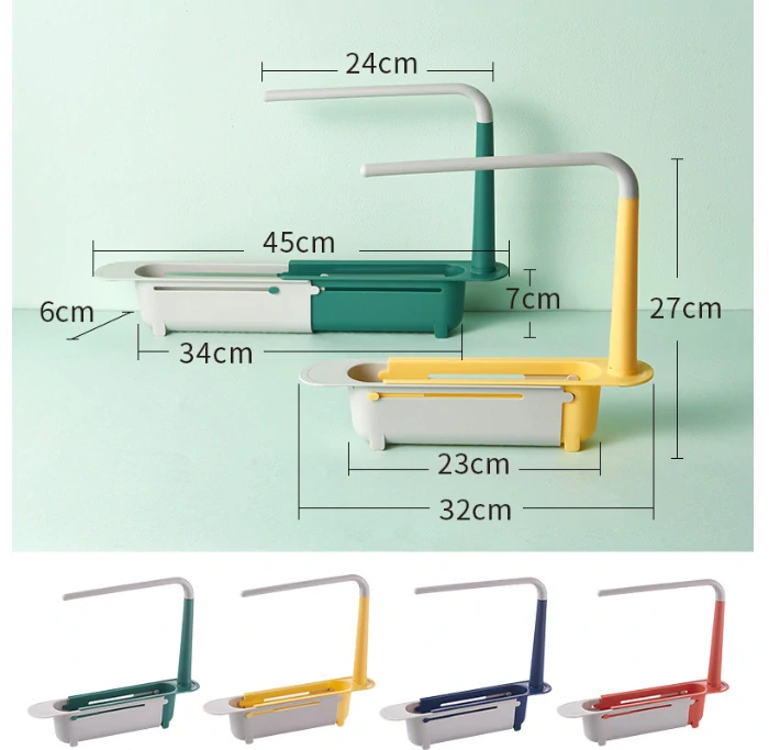 Odkapávací organizér na dřez s držákem na utěrku – zelená