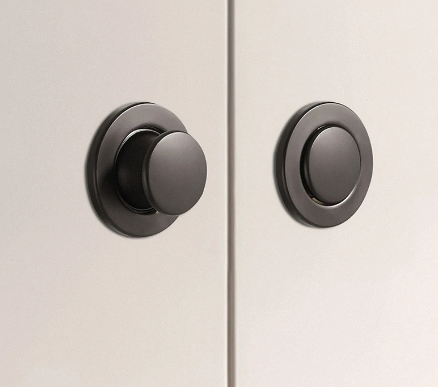 Push lock úchyt, zásuvný knop zásuvky šedý antracit