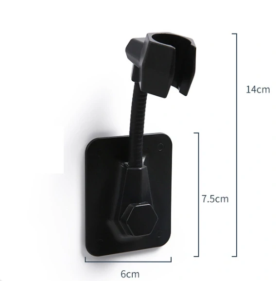 Držák sprchy s nastavitelným ramenem – černý (1 ks)