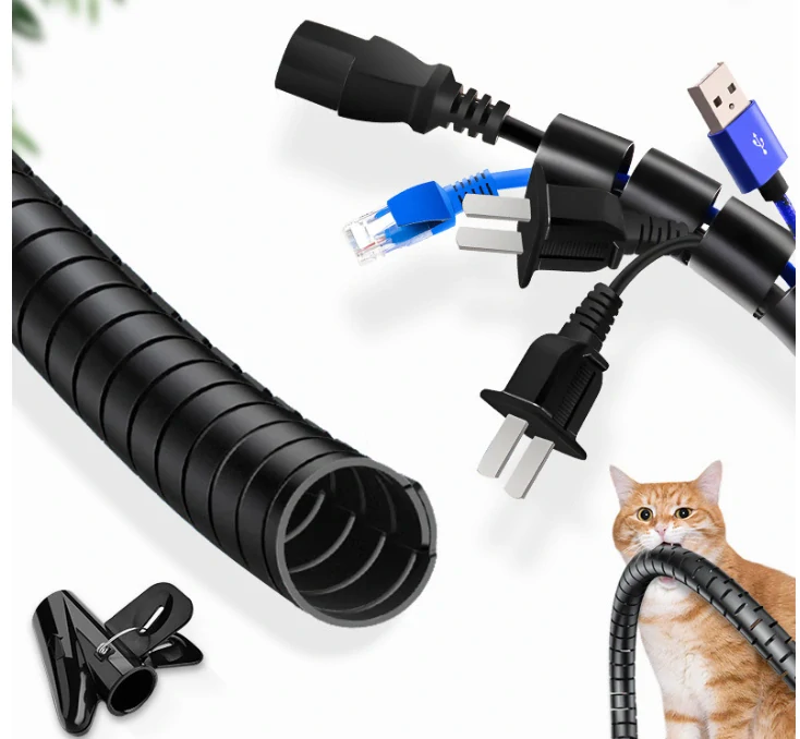 Spirálový organizér kabelů (cable tube) – černý, 2 m / Ø 22 mm