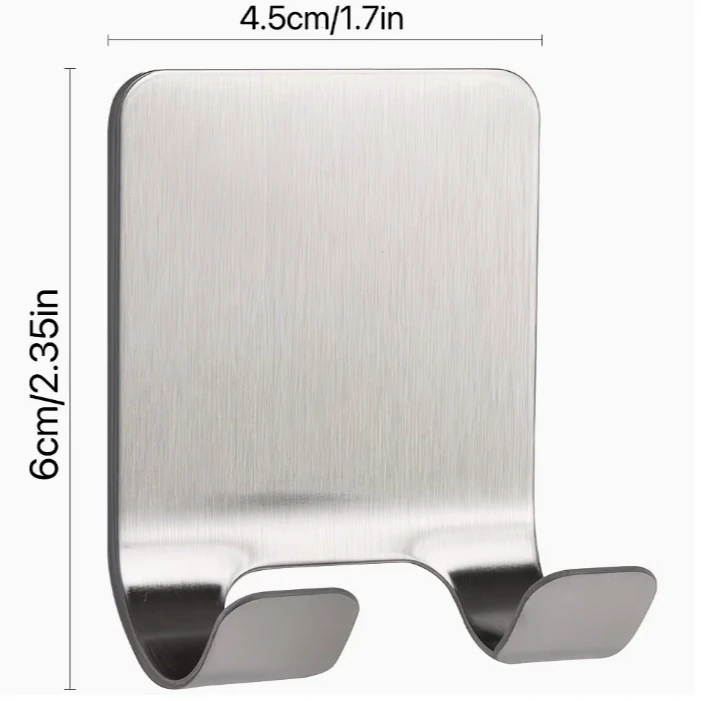 Samolepicí držák na holítko – nerez (1 ks)