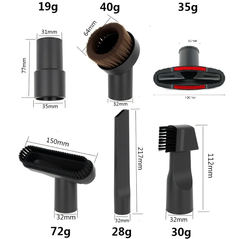 Univerzální sada nástavců pro vysavač – 6 ks 32 na 35 mm