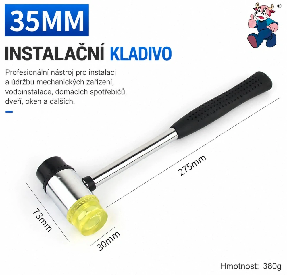 Montážní kladivo 35 mm s výměnnými hlavicemi