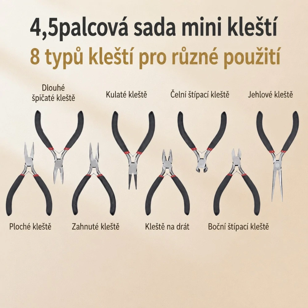 Sada mini kleští – 8 ks