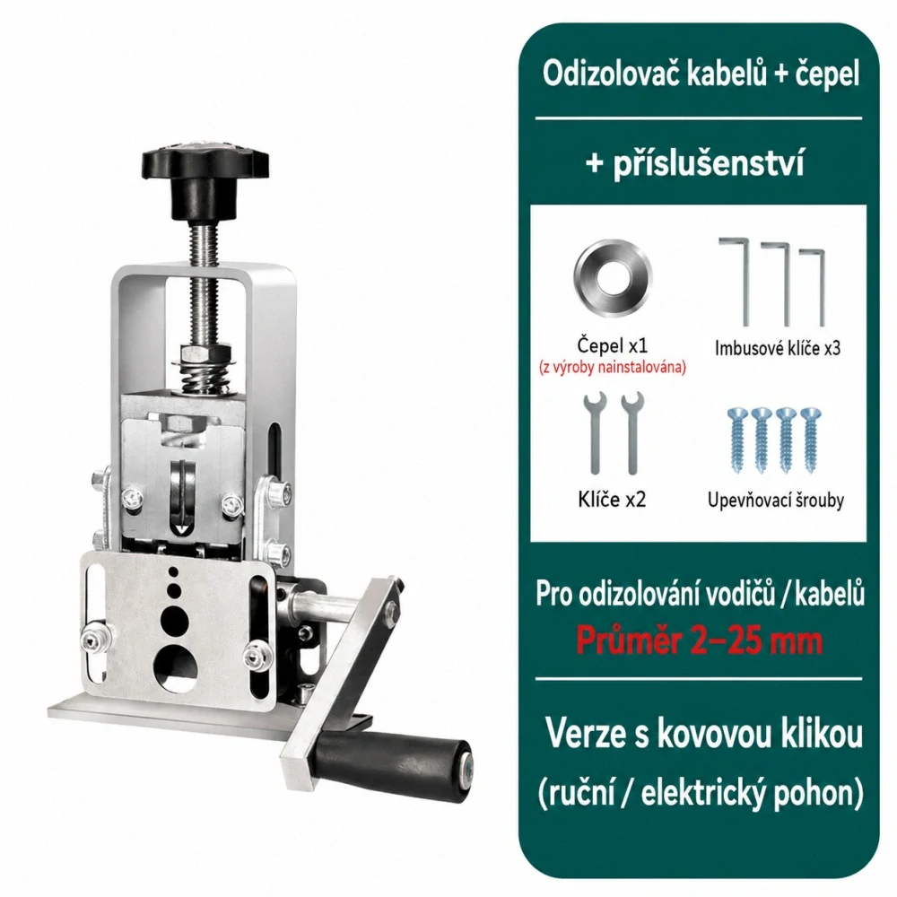 Ruční odizolovací stroj na kabely 1–25 mm