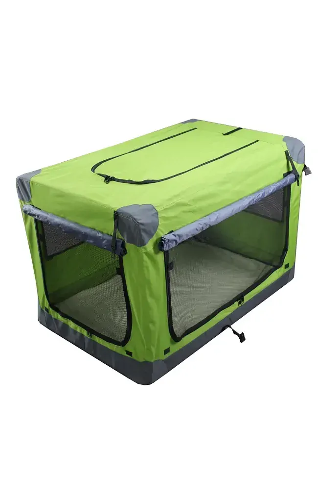 Klec pro psa, přepravní klec, látková přepravka, 4XL zelená 3016