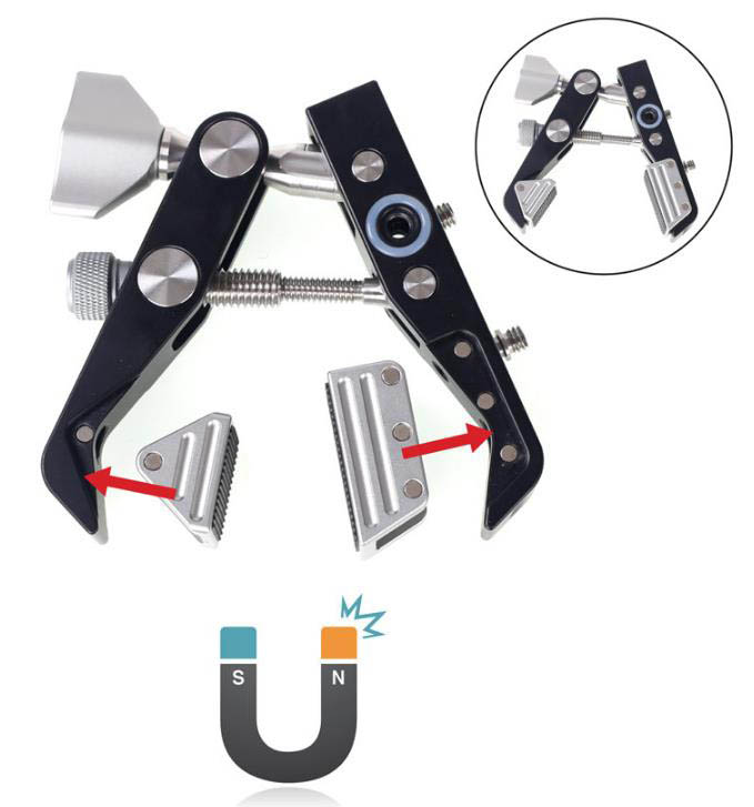 Magnetická svěrka se závity 1/4" a 3/8"