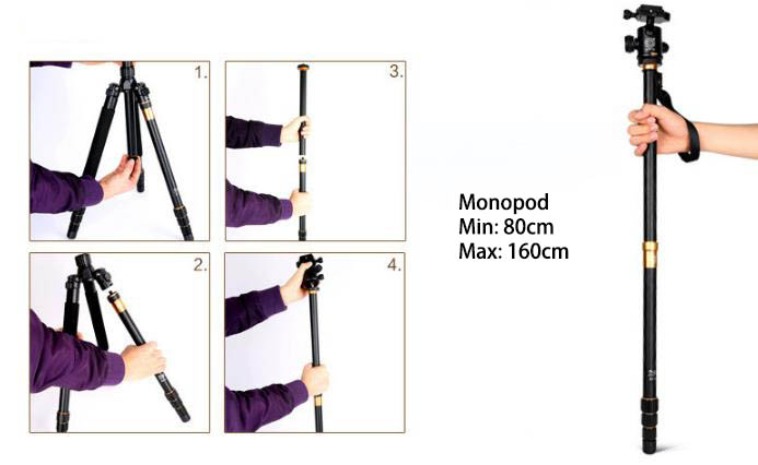 Hliníkový stativ tripod s hlavou 159cm