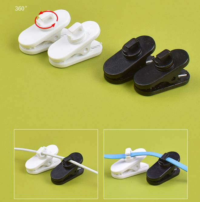 Držák klips kabelu mikrofonu, klipsa otočný