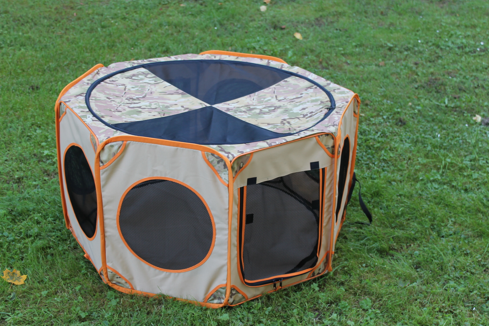 Klec pro psa, látková přepravka, výběh, orange 113cm