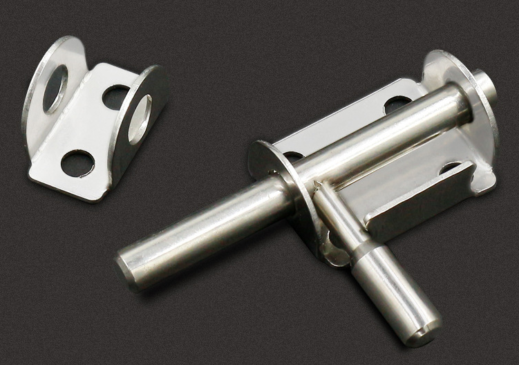 Dveřní nerezová petlice 201 mini s protikusem