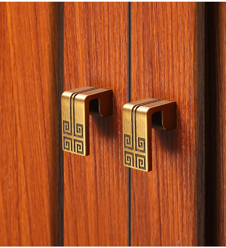 Šuplíkový knop čínský neo styl 6570 černá mosaz
